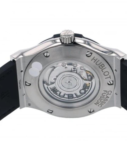 "Hublot Classic Fusion — White Dial                           (steel, black leather strap)"