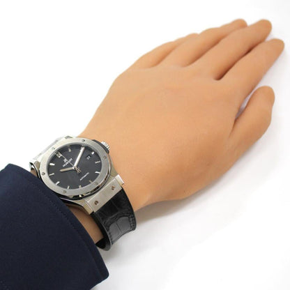 Hublot Classic Fusion — Black Dial (steel, black leather strap)