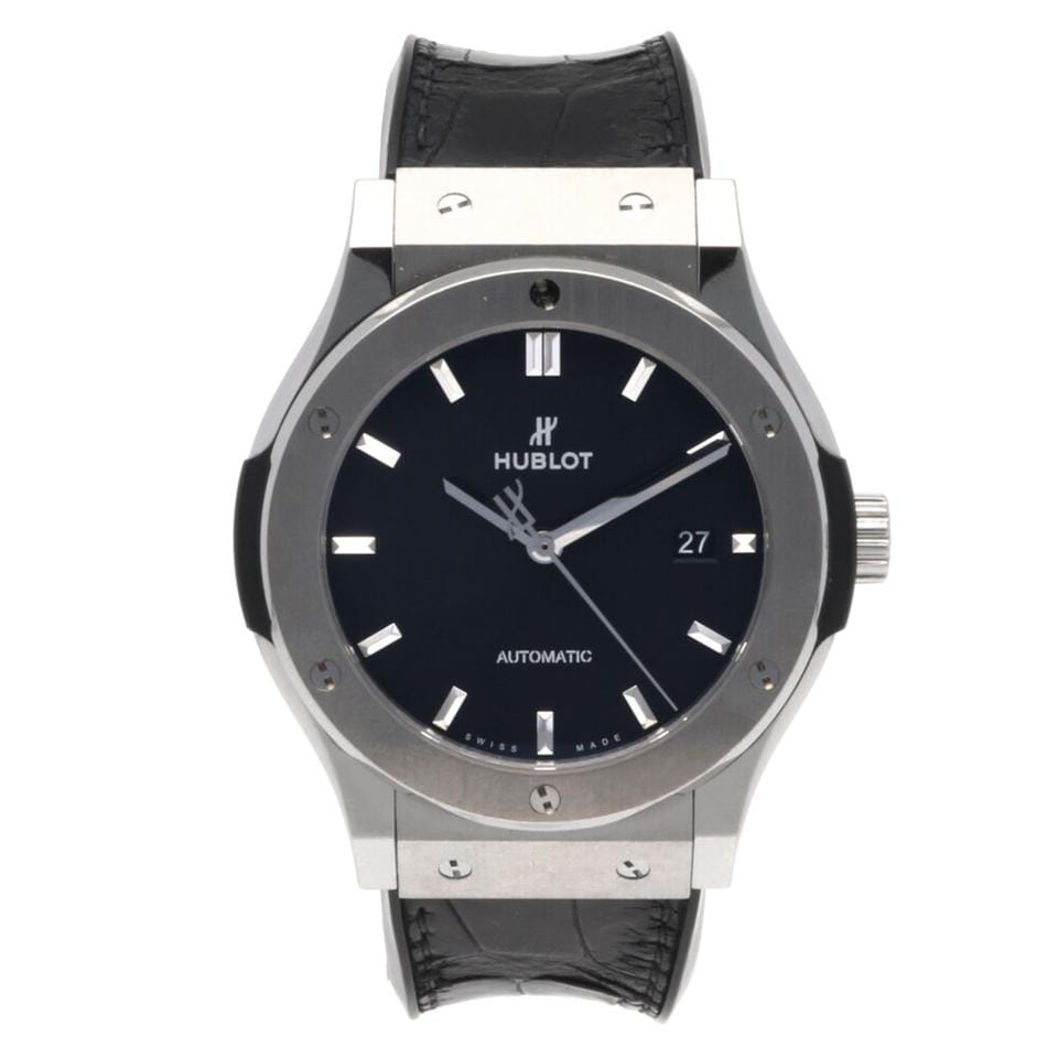 Hublot Classic Fusion — Black Dial (steel, black leather strap)