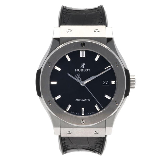 Hublot Classic Fusion — Black Dial (steel, black leather strap)