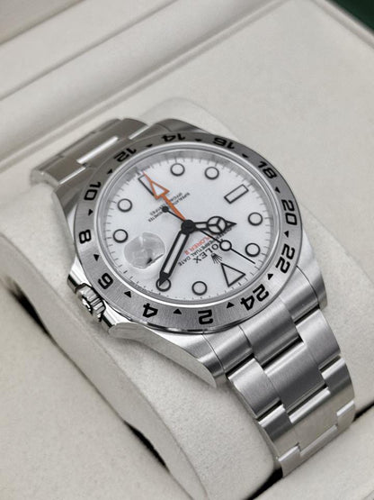 "Rolex Explorer II – White Dial (Steel)"