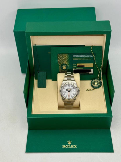 "Rolex Explorer II – White Dial (Steel)"
