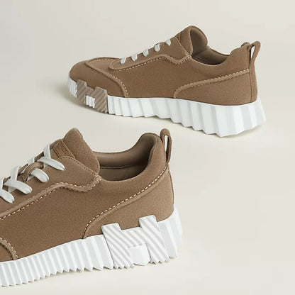 Hermès "Next" Sneaker — Tan/Camel Suede