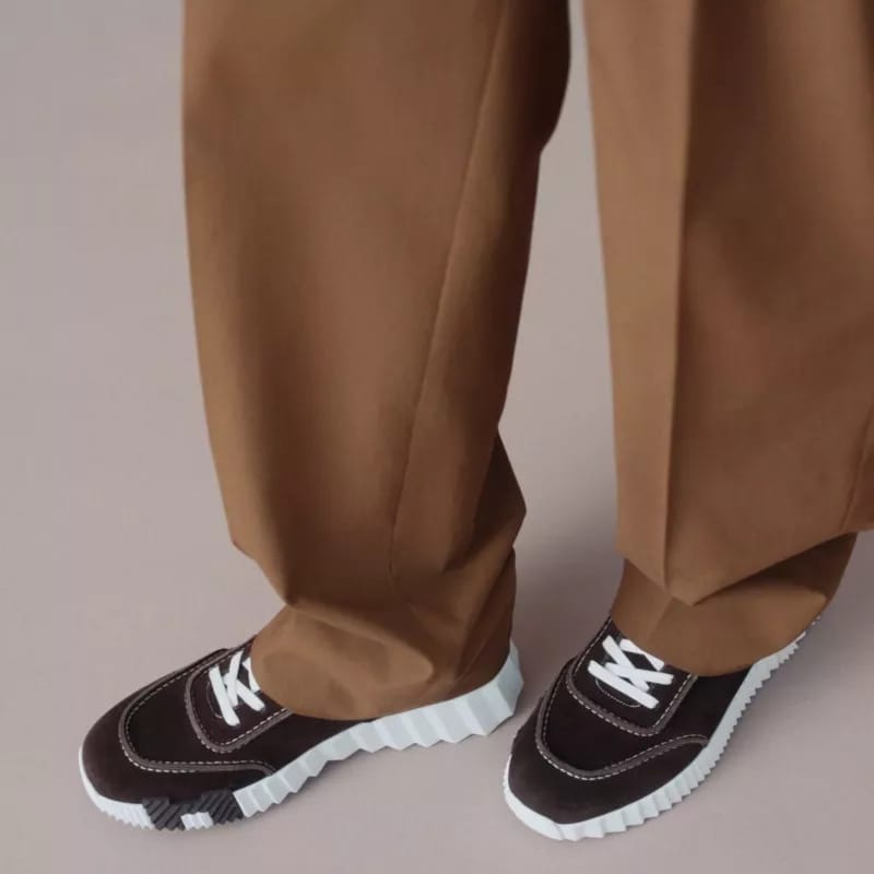 Hermès "Next" Sneaker — Café (Brown Suede)