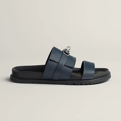 Hermès "Jackson" Sandal — Navy Blue