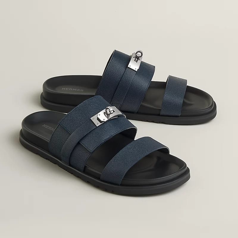 Hermès "Jackson" Sandal — Navy Blue