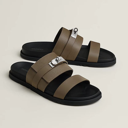 Hermès "Jackson" Sandal — Taupe