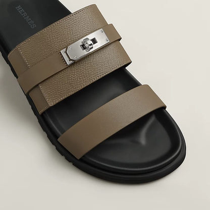 Hermès "Jackson" Sandal — Taupe
