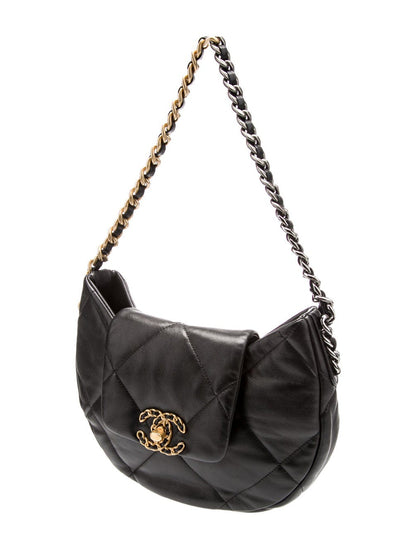 Chanel 19 Quilted Leather Hobo Bag – Black with Mixed-Tone Hardware