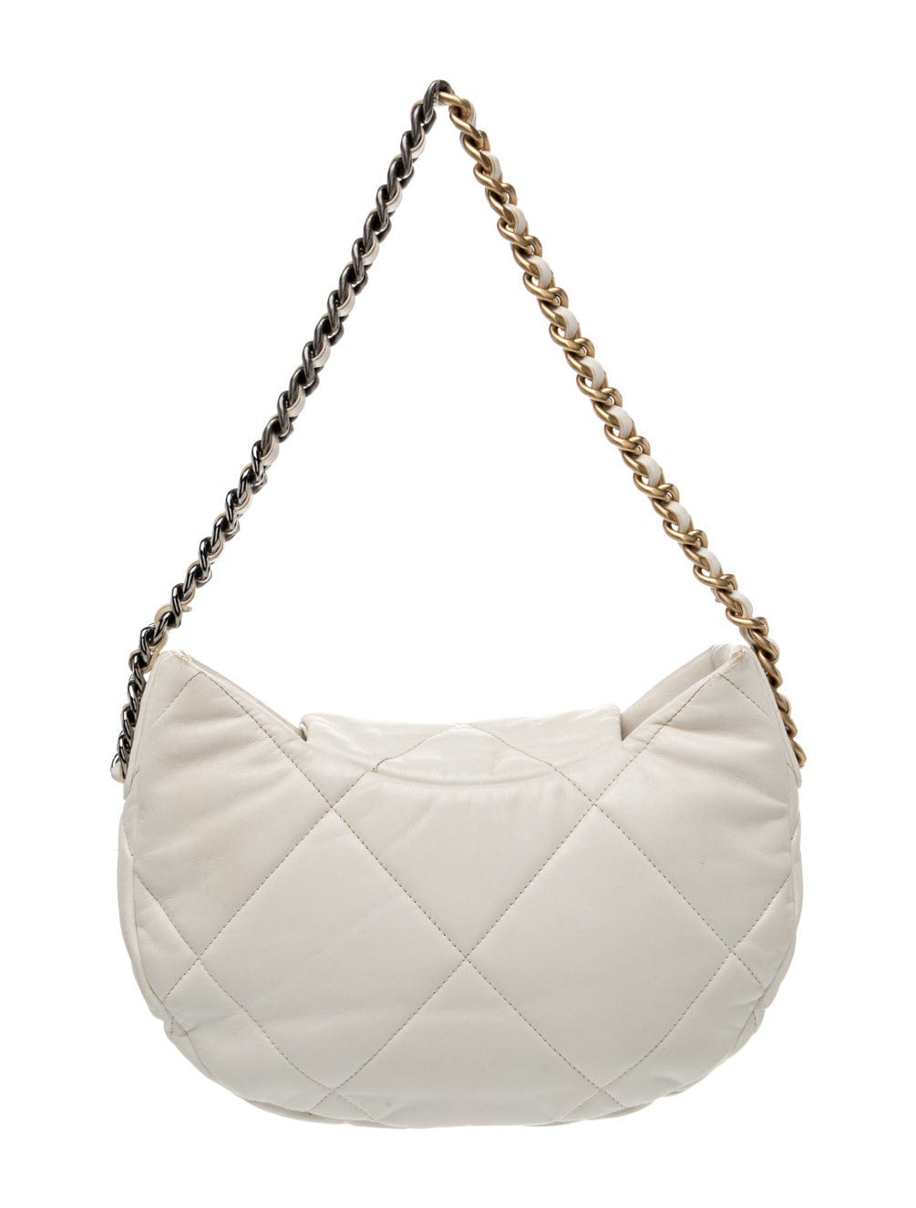 Chanel 19 Quilted Leather Hobo Bag – White with Mixed-Tone Hardware