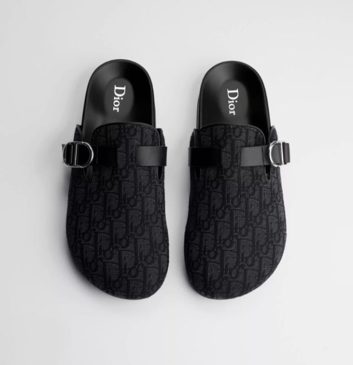 Dior Oblique Jacquard Clog Mules – Black