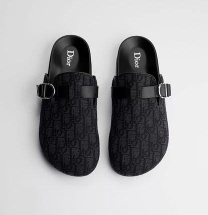 Dior Oblique Jacquard Clog Mules – Black