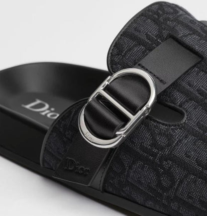 Dior Oblique Jacquard Clog Mules – Black