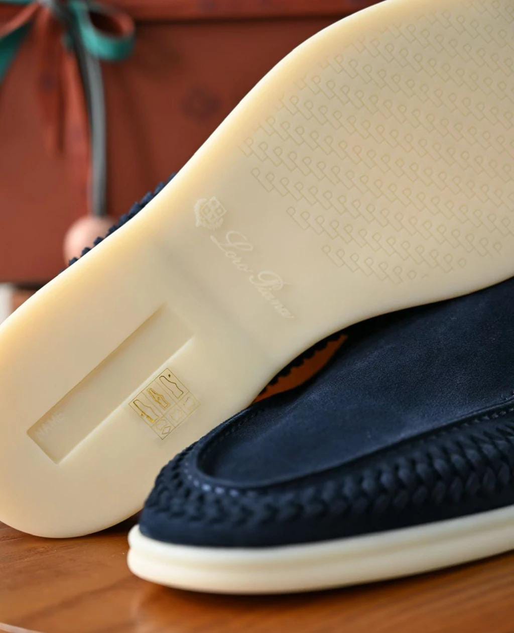 Loro piano Woven Suede Loafers "Navy Blue"