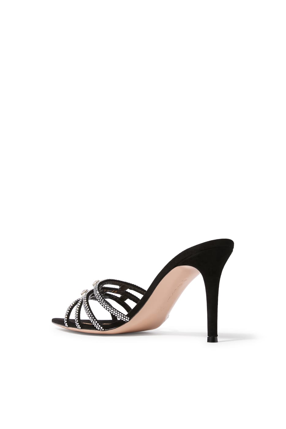 Gianvito Rossi  Crystal-Embellished Strappy Mule Sandals "Black"