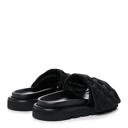 Louis Vuitton Pool Pillow Black Monogram Embossed Slide Sandals "Black"