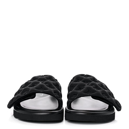 Louis Vuitton Pool Pillow Black Monogram Embossed Slide Sandals "Black"
