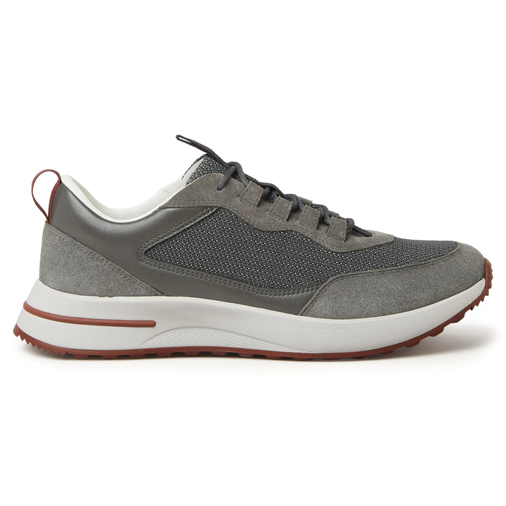 Loro Piana Week-End Light Stone "Gray" Suede and Mesh Sneakers
