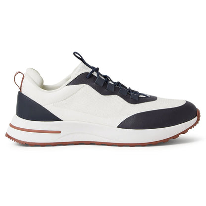 Loro Piana Week-End Walk "Navy and White" Mesh Leather Sneakers