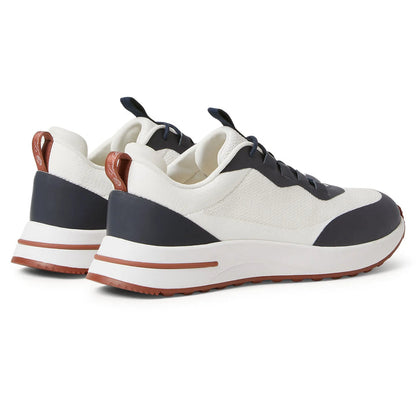 Loro Piana Week-End Walk "Navy and White" Mesh Leather Sneakers