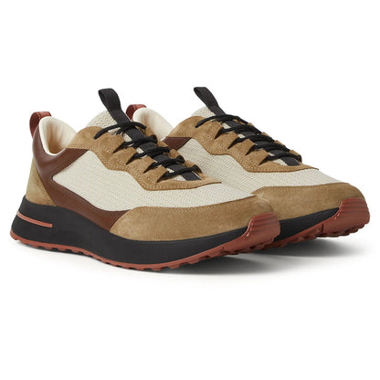 Loro Piana Week-End Walk "Tan" Suede and "Cream" Mesh Sneakers