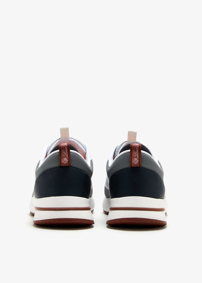Loro Piana Week-End Walk "White and Light Gray" Mesh Leather Sneakers