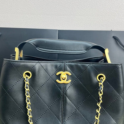 Chanel two-tone leather Hobo Bag "Black"