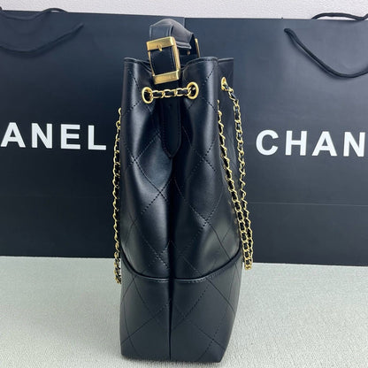 Chanel two-tone leather Hobo Bag "Black"