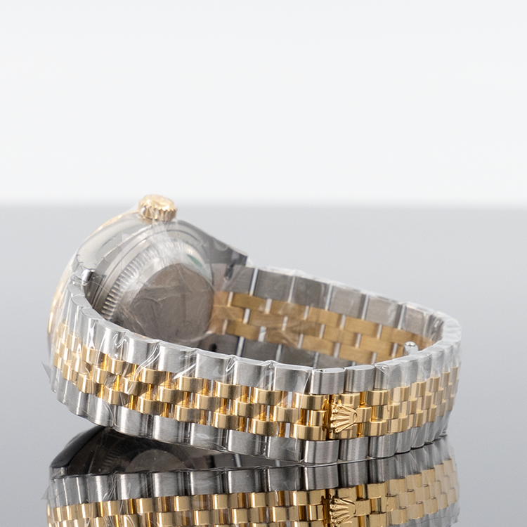 Rolex Lady Datejust 28mm Steel and Yellow Gold Fluted Mother of Pearl Dial 279173