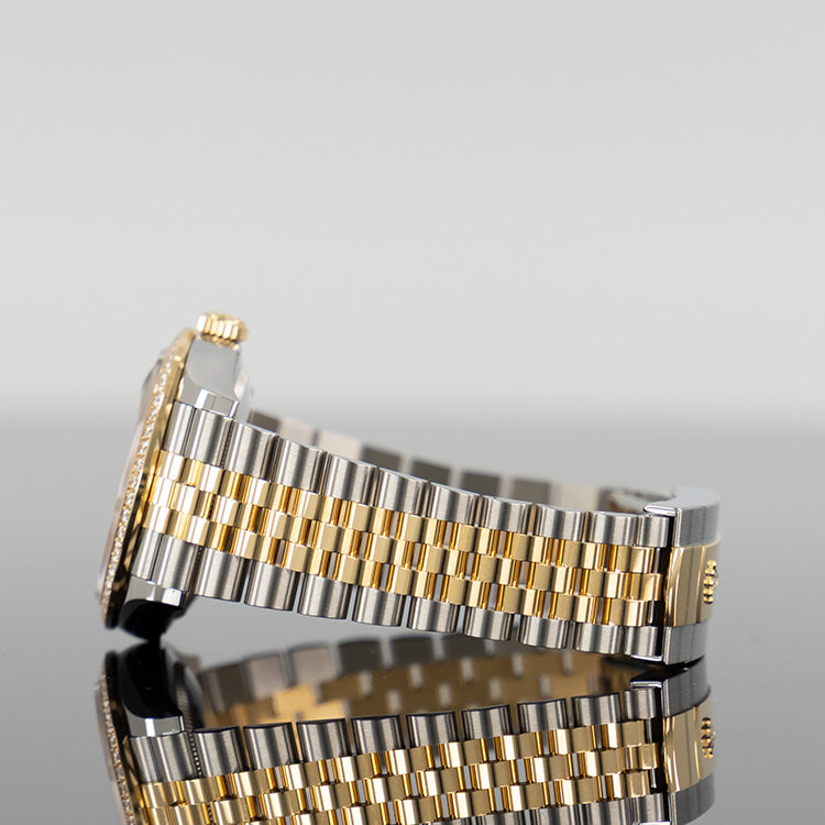 Rolex Datejust 36mm Steel and Yellow Gold Black Diamond Dial 126283RBR