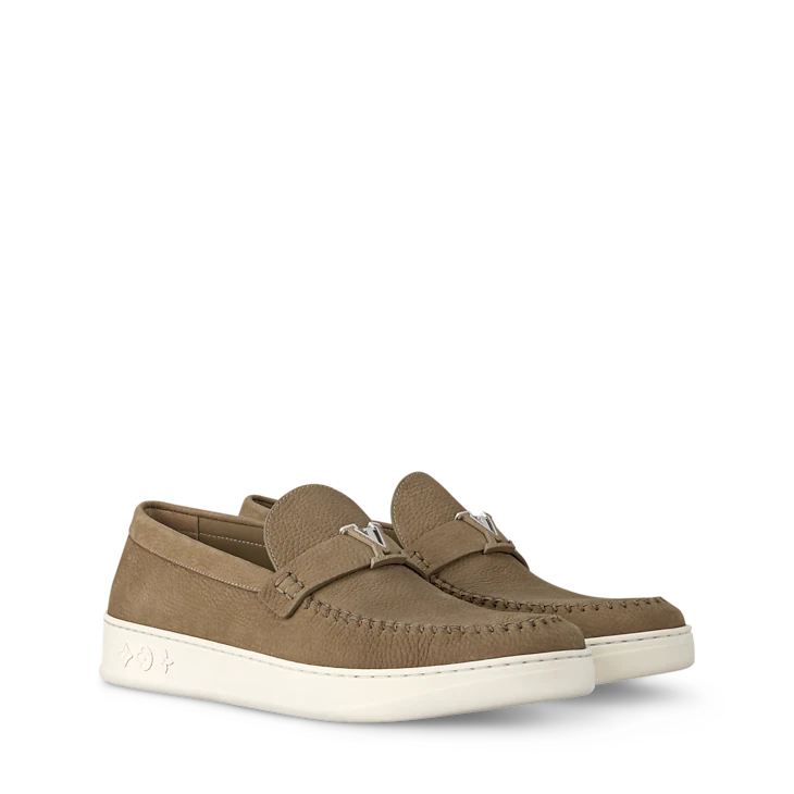 Louis Vuitton Suede LV Initials Loafer Sneakers – Beige / Taupe