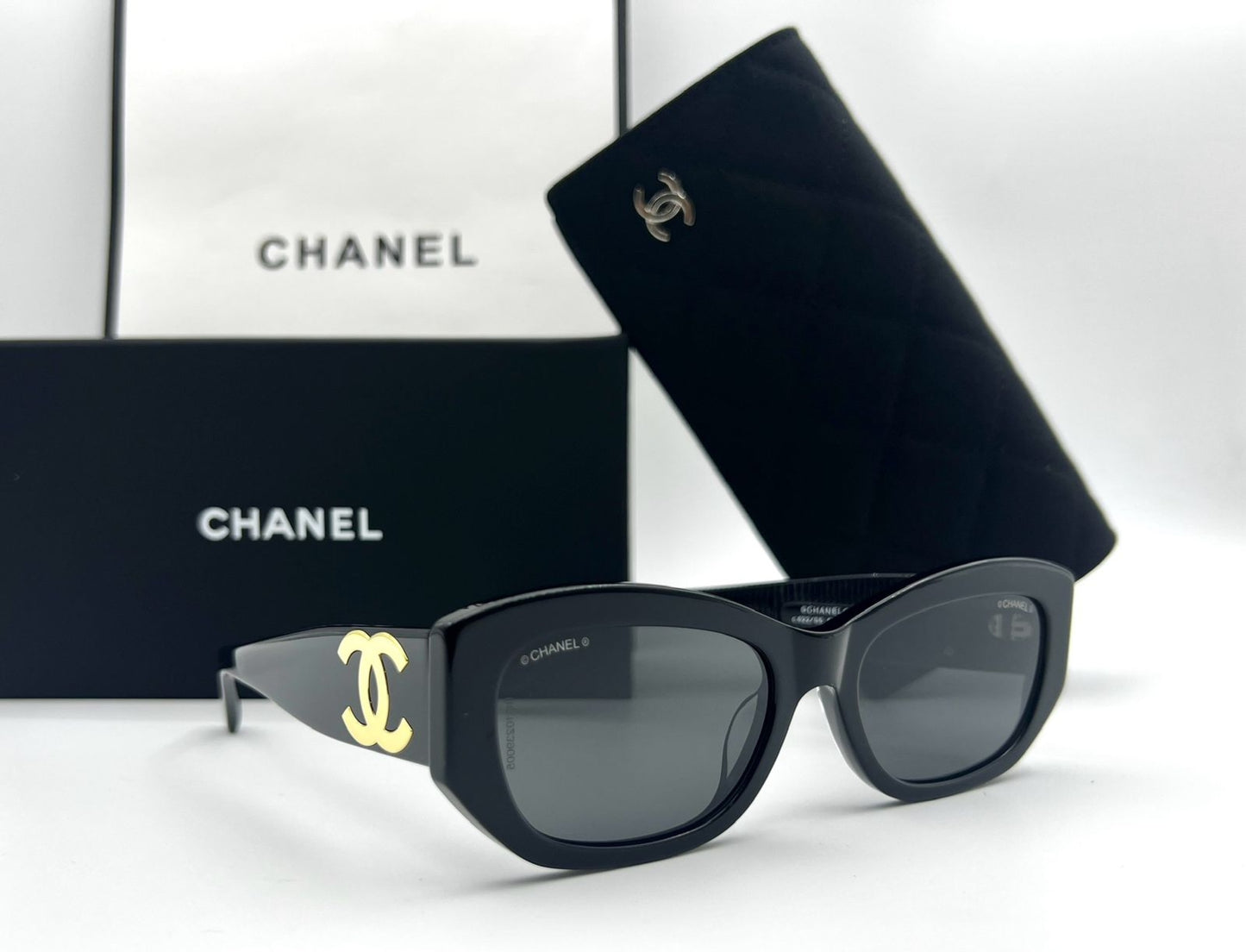 Chanel Black Cat-Eye Sunglasses
