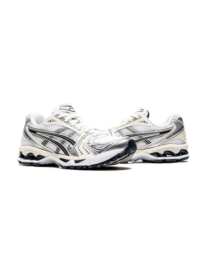 ASICS GEL-KAYANO 14 – White/Silver/Navy Sneakers