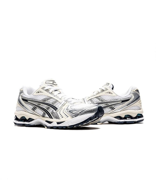 ASICS GEL-KAYANO 14 – White/Silver/Navy Sneakers