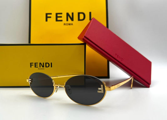 Fendi Roma Gold Oval Sunglasses