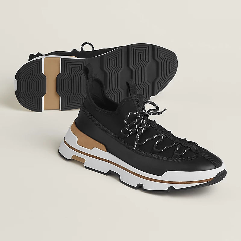 Hermes Men's Urban Trek Chunky Platform Sneakers - Black