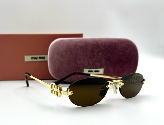 Miu Miu Rimless Oval Sunglasses