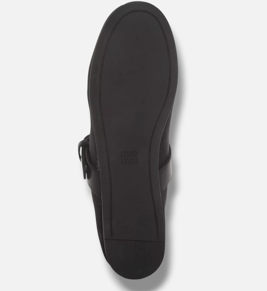 Miu Miu Black Buckle Mary Jane Flats