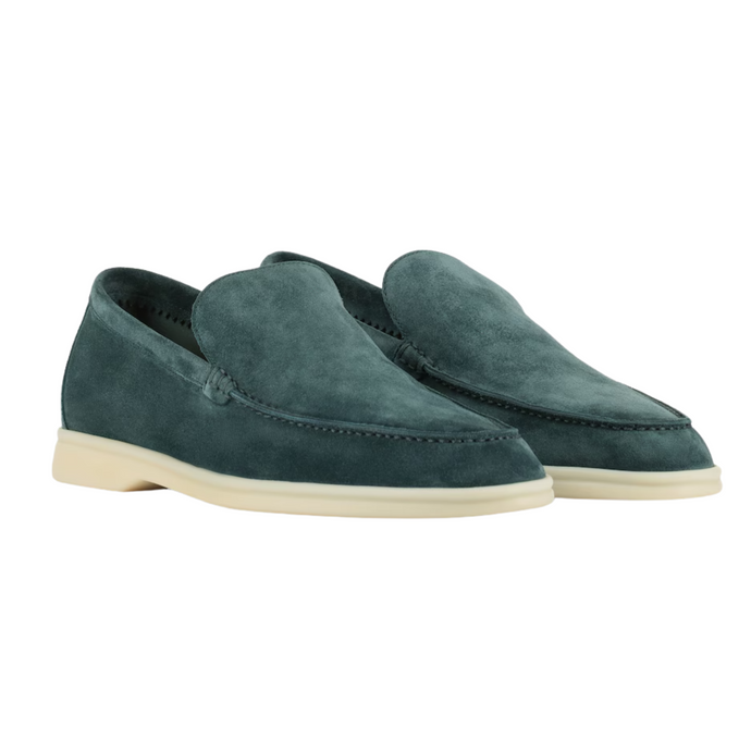 Loro Piana Men's Suede Leather Loafers – Forest Green