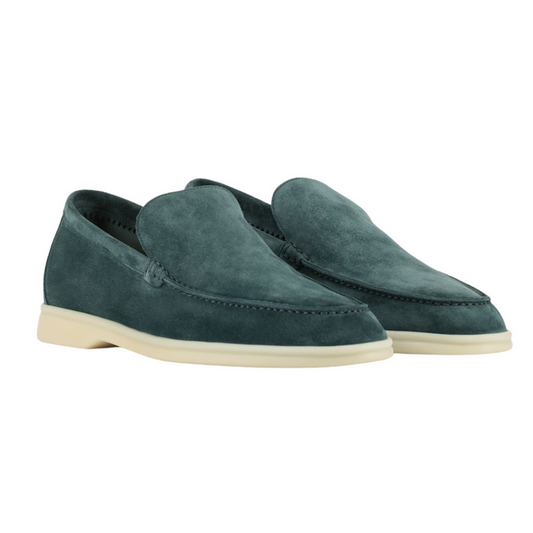 Loro Piana Men's Suede Leather Loafers – Forest Green