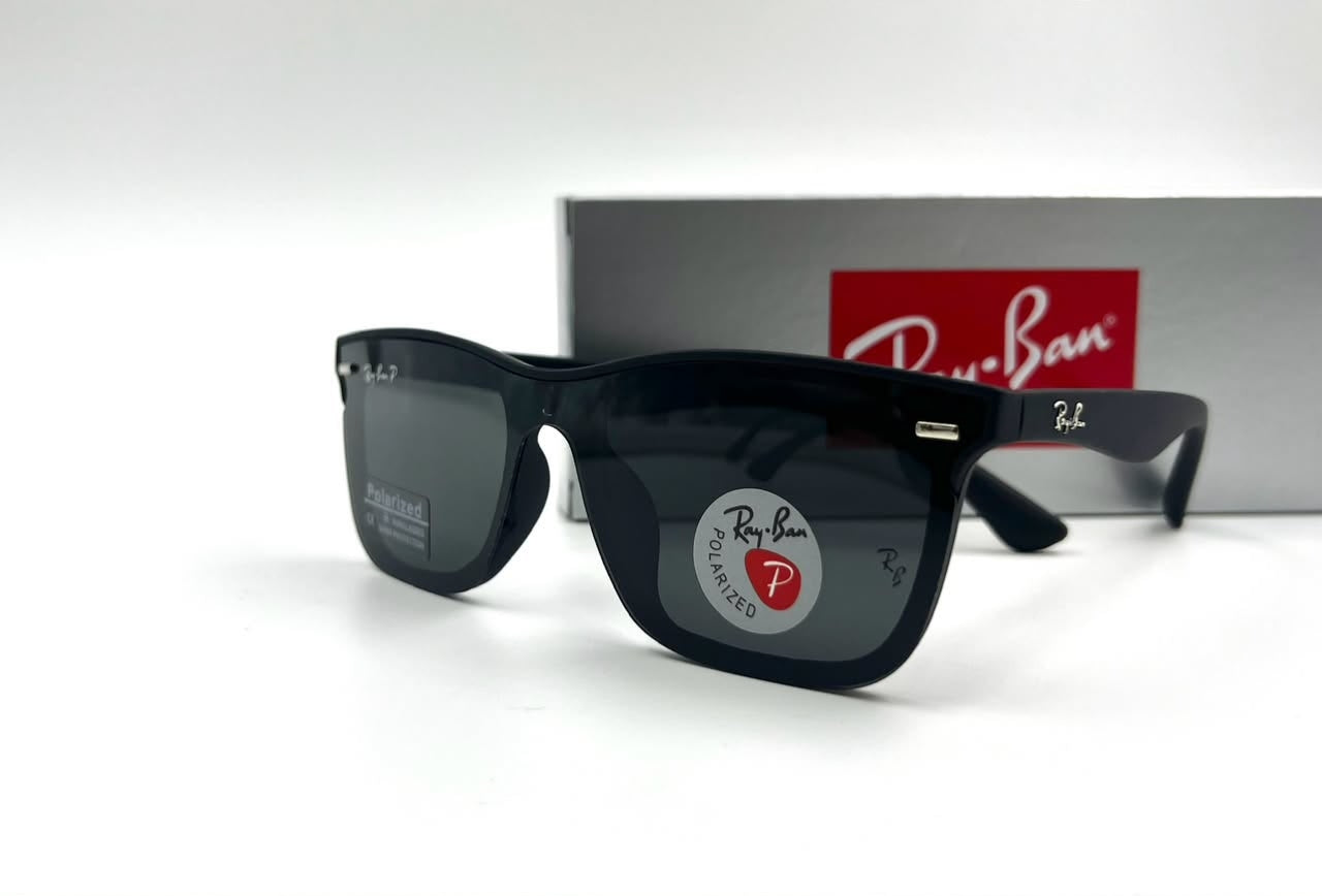 Ray-Ban Polarized Black Flat-Top Square Sunglasses
