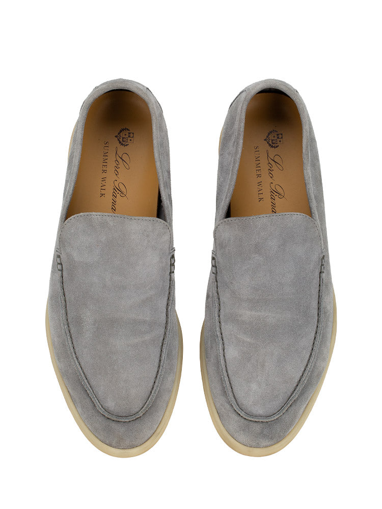 Loro Piana Men's Suede Leather Loafers – Taupe Grey