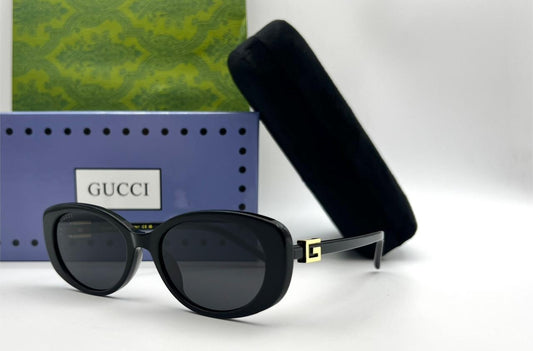 Gucci Inspired Black Oval Sunglasses