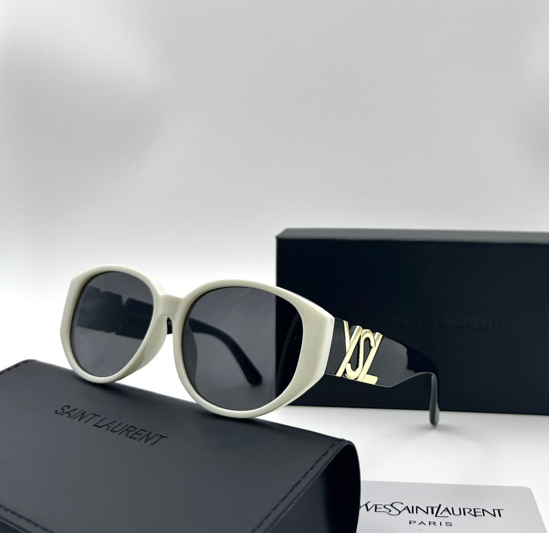 Saint Laurent Two-Tone Oval Sunglasses
