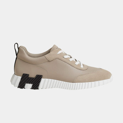 Hermès-Inspired Bouncing Sneakers – Beige & White