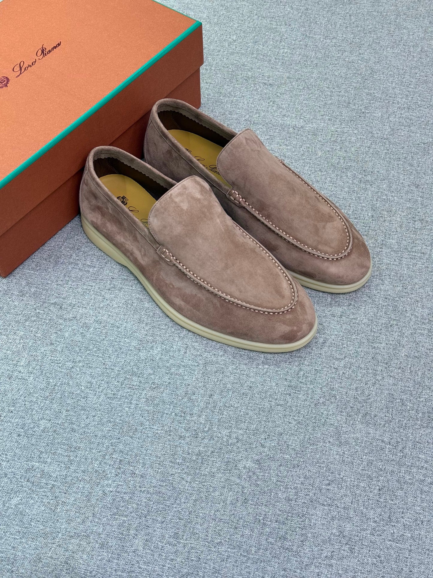 Loro Piana Men's Suede Leather Loafers – Mushroom Taupe