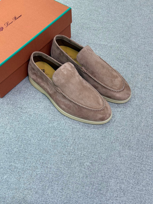 Loro Piana Men's Suede Leather Loafers – Mushroom Taupe