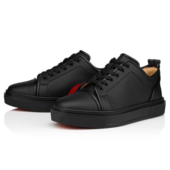 Christian Louboutin Black Leather Low-Top Sneakers