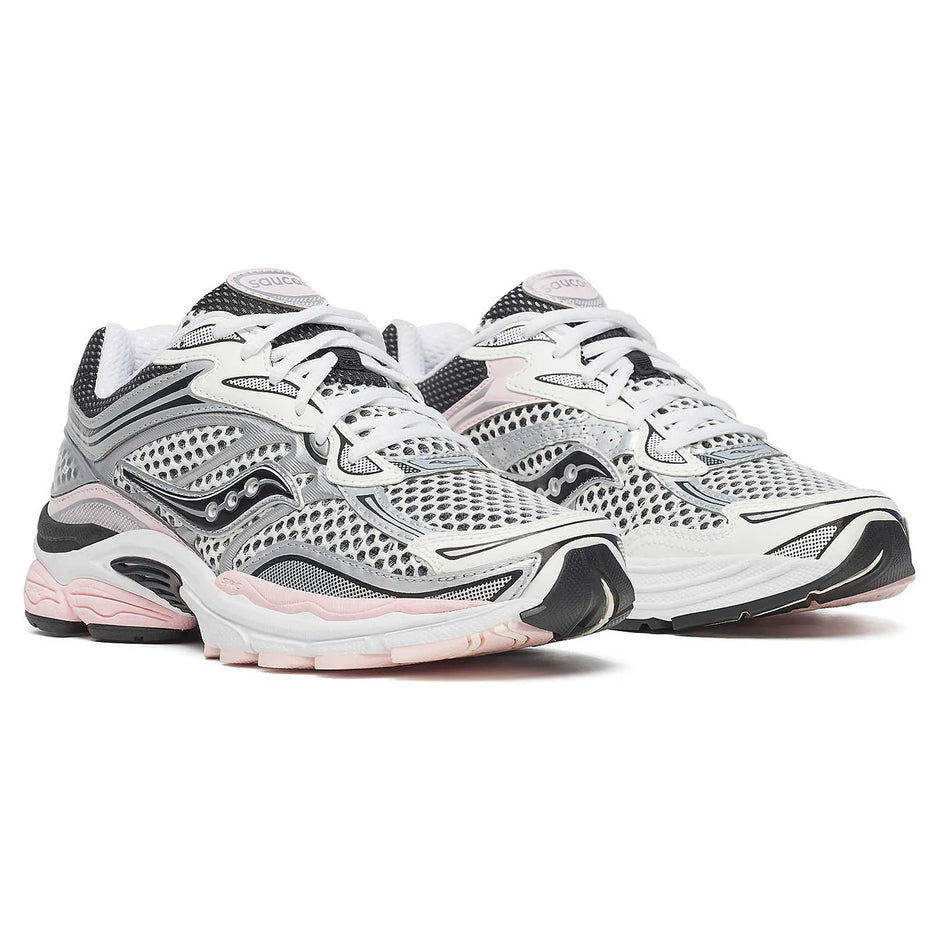 Saucony ProGrid Omni 9 – Silver & Pink Sneakers