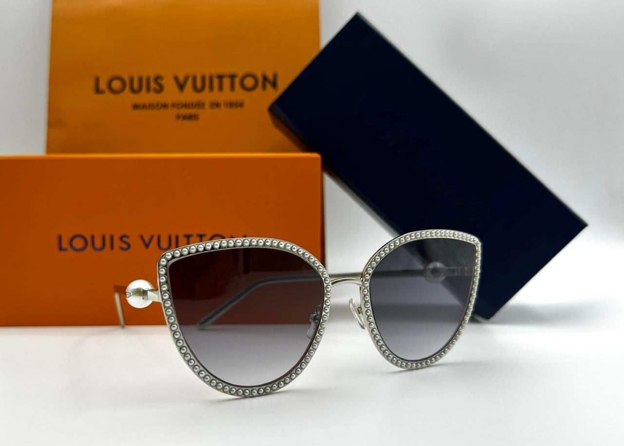 Louis Vuitton Silver Cat-Eye Sunglasses – Pearl Embellished